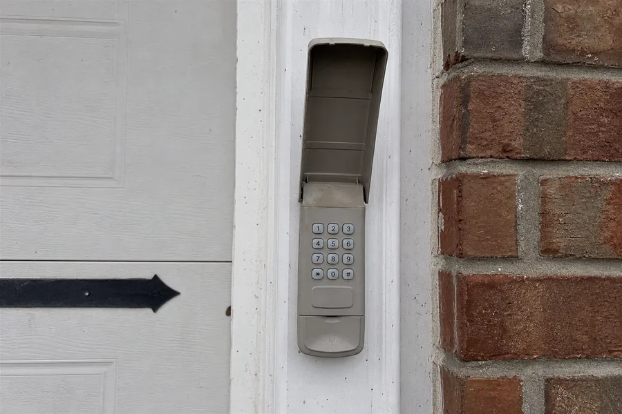 An outdoor keypad beside a garage in Georgetown, TX